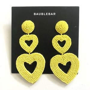 Bauble Bar Yellow Sunny Beaded Heart Earring Spring Valentines
